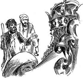 The foolish servants came all sweaty and soiled…''